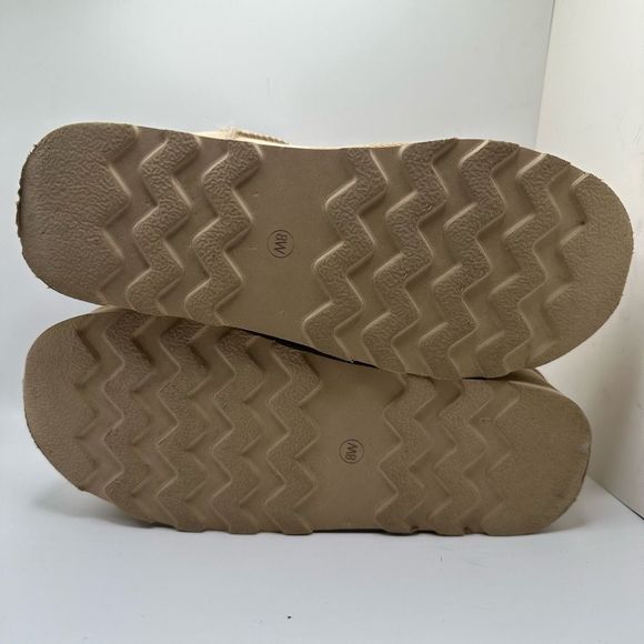 CUSHIONAIRE Women's Genuine Suede pull platform boot +Memory Foam 8 WIDE SAND - Picture 5 of 7